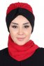 Gill - Rød & Sort Praktisk Hijab