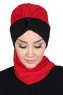 Gill - Rød & Sort Praktisk Hijab