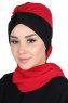 Gill - Rød & Sort Praktisk Hijab