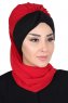 Gill - Rød & Sort Praktisk Hijab