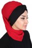 Gill - Rød & Sort Praktisk Hijab
