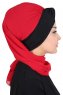 Gill - Rød & Sort Praktisk Hijab