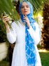 Habibah - Blå Mønstrede Hijab - Sal Evi