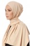 Hande - Beige Bomuld Hijab - Gülsoy