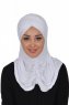 Hilda - Hvid Bomuld Hijab
