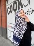 Iza - Marine Blå & Hvid Mønstred Bomuld Hijab - Mirach