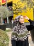 Iza - Sort & Khaki Mønstred Bomuld Hijab - Mirach