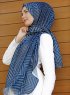Dounia - Marine Blå Mønstrede Hijab