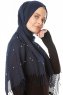Kadri - Marine Blå Hijab Med perler - Özsoy