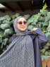 Kalila - Mørkegrøn Mønstred Bomuld Hijab