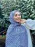 Kalila - Hvid Mønstred Bomuld Hijab