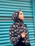 Kenza - Sort Mønstred Bomuld Hijab - Mirach