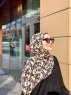 Lamia - Creme Mønstred Crepe Hijab - Mirach