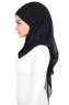 Malin - Sort Praktisk Chiffon Hijab