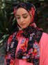 Marwa - Pink Mønstred Crepe Hijab