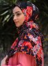 Marwa - Pink Mønstred Crepe Hijab