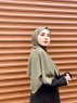 Maryna - Khaki Mønstred Chiffon Hijab - Mirach