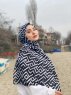 Meher - Sort Mønstred Bomuld Hijab