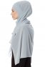 Mehtap - Grå Praktisk One Piece Chiffon Hijab