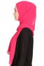 Merve Fuschia Krep Chiffon Hijab 4A128c