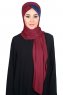 Mikaela - Bordeaux & Marine Blå Praktisk Bumuld Hijab