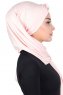 Mikaela - Gammelrosa & Creme Praktisk Bumuld Hijab