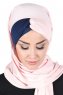 Mikaela - Gammelrosa & Marine Blå Praktisk Bumuld Hijab