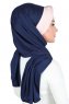 Mikaela - Marine Blå & Gammelrosa Praktisk Bumuld Hijab