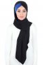 Mikaela - Sort & Blå Praktisk Bumuld Hijab