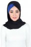 Mikaela - Sort & Blå Praktisk Bumuld Hijab