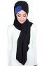 Mikaela - Sort & Blå Praktisk Bumuld Hijab