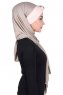 Mikaela - Taupe & Gammelrosa Praktisk Bumuld Hijab