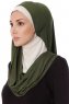 Naz - Khaki & Lys Beige Praktisk One Piece Hijab - Ecardin