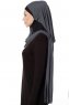 Naz - Mørkegrå & Sort Praktisk One Piece Hijab - Ecardin