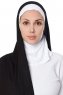 Naz - Sort & Hvid Praktisk One Piece Hijab - Ecardin