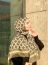 Nona - Khaki Mønstred Bomuld Hijab - Mirach