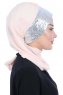 Olga - Beige & Sølv Praktisk Hijab