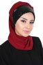 Olga - Bordeaux & Sort Praktisk Hijab