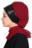 Olga - Bordeaux & Sort Praktisk Hijab