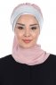 Olga - Gammelrosa & Sølv Praktisk Hijab