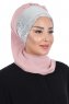 Olga - Gammelrosa & Sølv Praktisk Hijab