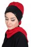 Olga - Rød & Sort Praktisk Hijab