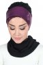 Olga - Sort & Fuchsia Praktisk Hijab