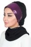 Olga - Sort & Fuchsia Praktisk Hijab