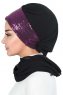 Olga - Sort & Fuchsia Praktisk Hijab