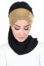 Olga - Sort & Gold Praktisk Hijab