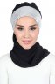 Olga - Sort & Sølv Praktisk Hijab