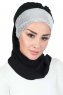 Olga - Sort & Sølv Praktisk Hijab