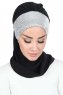 Olga - Sort & Sølv Praktisk Hijab