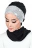 Olga - Sort & Sølv Praktisk Hijab